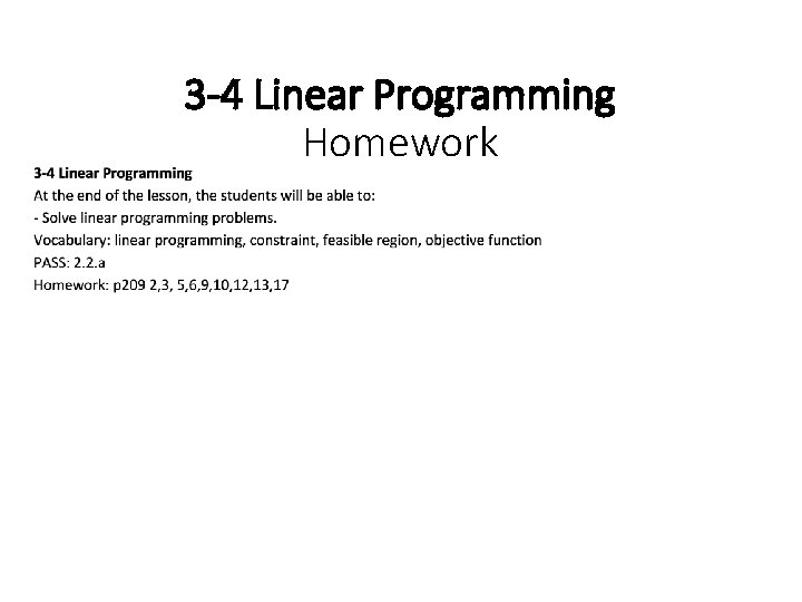 3 -4 Linear Programming Homework 