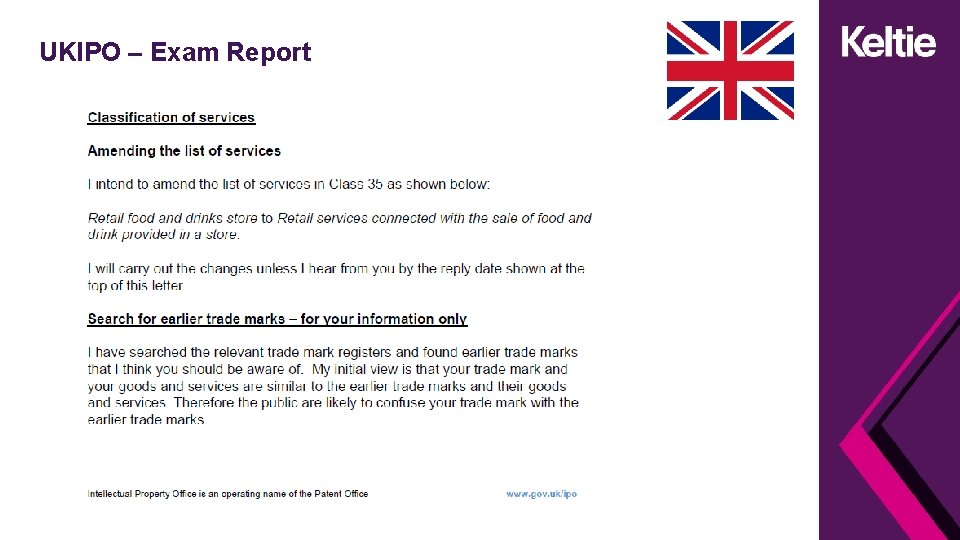 UKIPO – Exam Report 