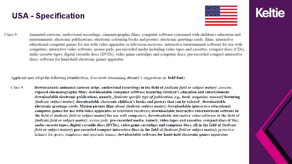 USA - Specification 