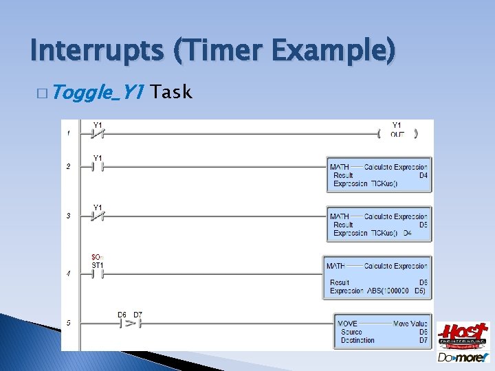 Interrupts (Timer Example) � Toggle_Y 1 Task 