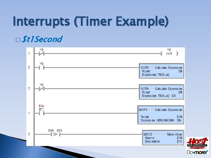 Interrupts (Timer Example) � $t 1 Second 