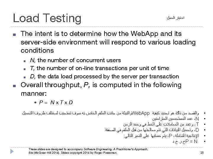 Load Testing ■ The intent is to determine how the Web. App and its
