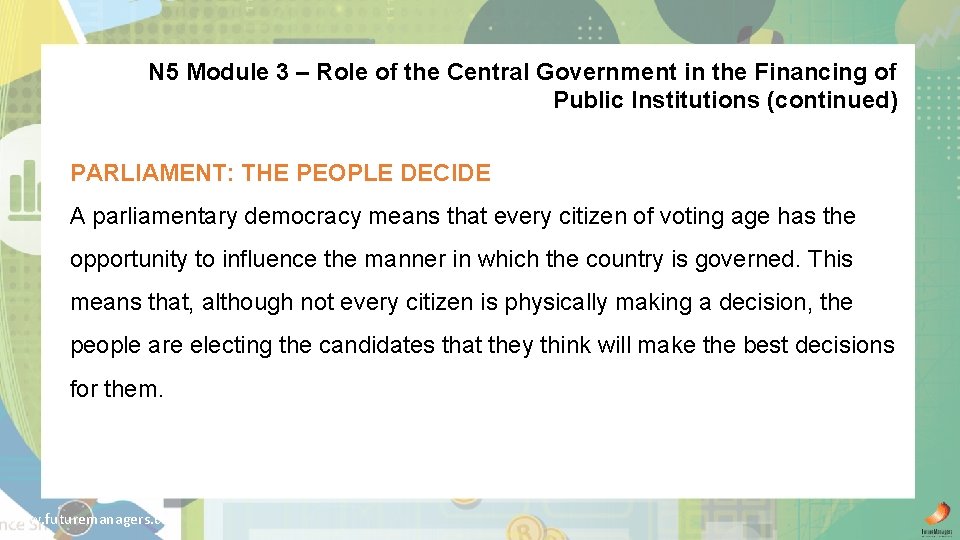 N 5 Module 3 – Role of the Central Government in the Financing of