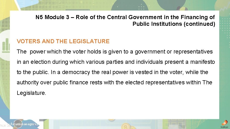 N 5 Module 3 – Role of the Central Government in the Financing of