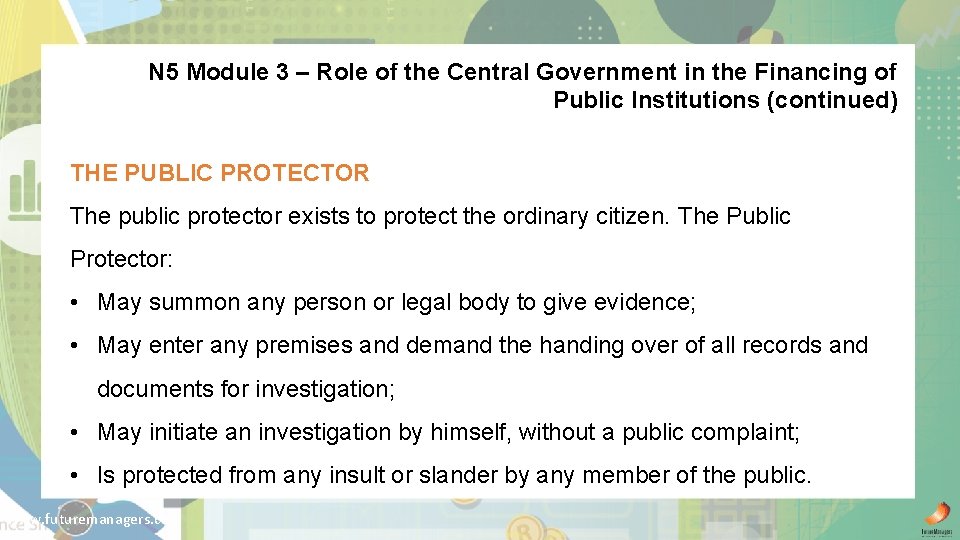 N 5 Module 3 – Role of the Central Government in the Financing of