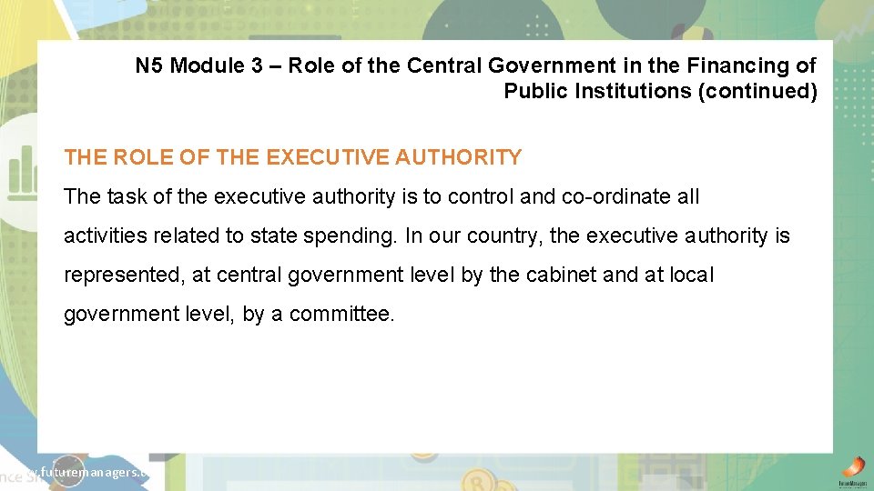 N 5 Module 3 – Role of the Central Government in the Financing of