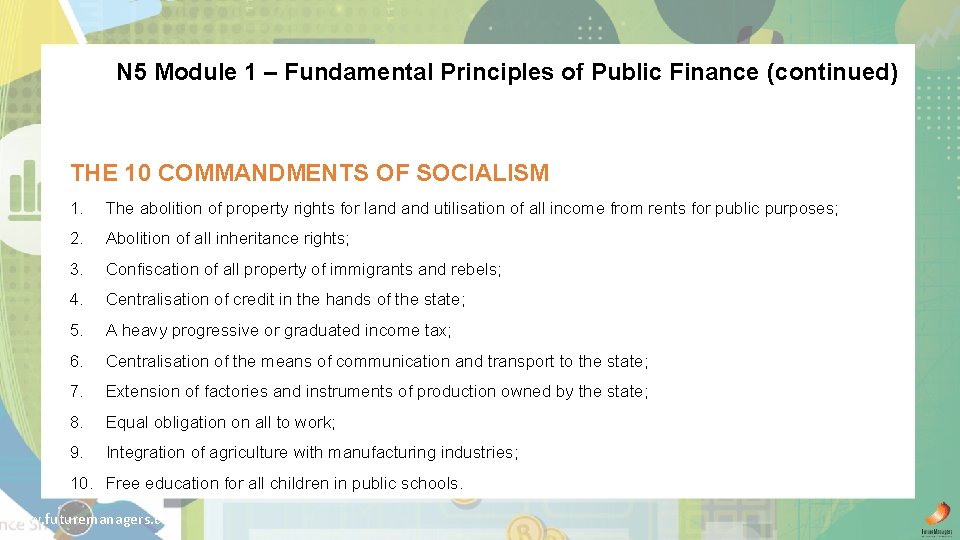 N 5 Module 1 – Fundamental Principles of Public Finance (continued) THE 10 COMMANDMENTS