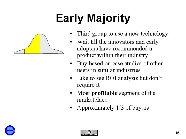 Early Majority • Third group to use a new technology • Wait till the