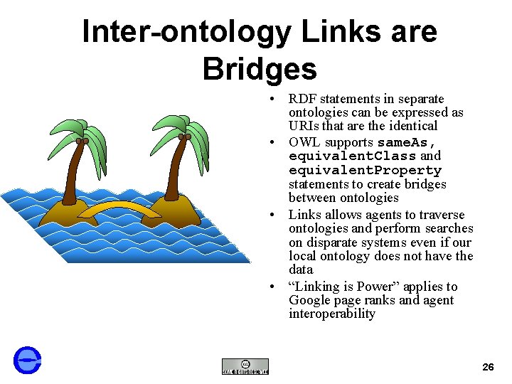 Inter-ontology Links are Bridges • RDF statements in separate ontologies can be expressed as