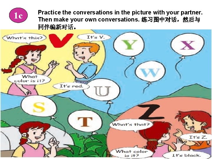 1 c Practice the conversations in the picture with your partner. Then make your
