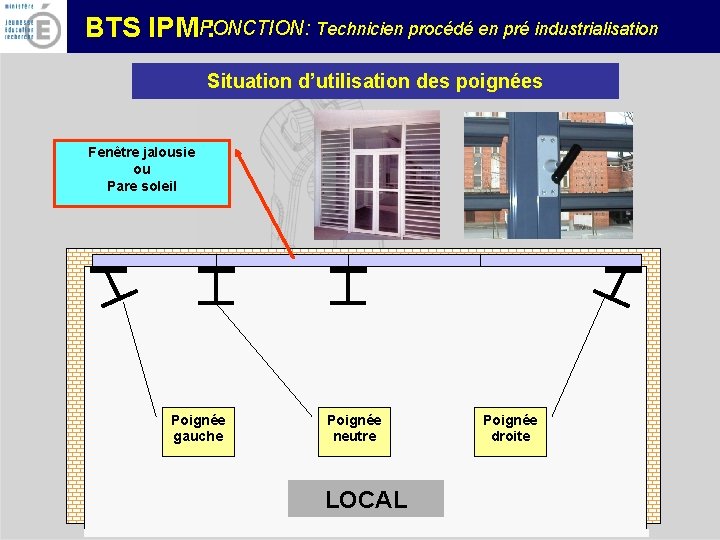 FONCTION: Technicien procédé en pré industrialisation BTS IPM : Situation d’utilisation des poignées Fenêtre