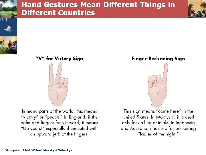 Hand Gestures Mean Different Things in Different Countries Management School, Wuhan University of Technology