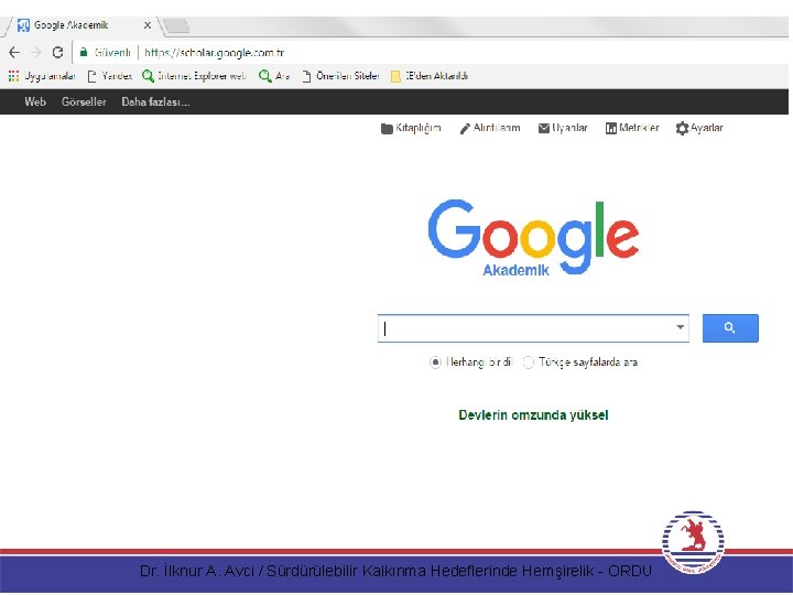 Dr. İlknur A. Avci / Sürdürülebilir Kalkınma Hedeflerinde Hemşirelik - ORDU 