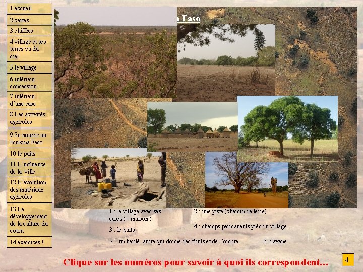 1 accueil 2 cartes Village du Burkina Faso 3 chiffres 4 village et ses