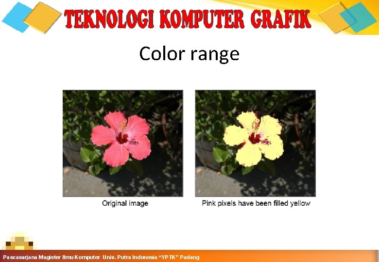 Color range Grafika Komputer-Teknik Informatika-Semester Ganjil 2016 -2017 Pascasarjana Magister Ilmu Komputer Univ. Putra