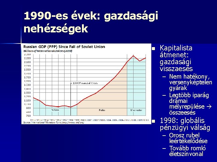 1990 -es évek: gazdasági nehézségek n Kapitalista átmenet: gazdasági visszaesés – Nem hatékony, versenyképtelen
