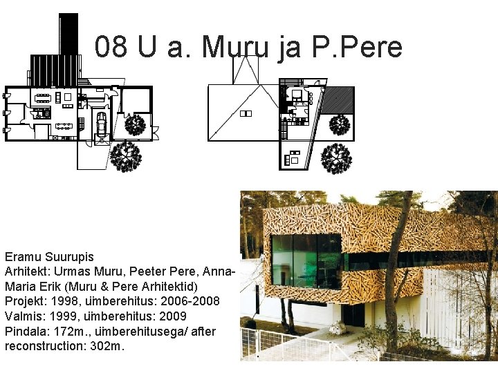 08 U a. Muru ja P. Pere Eramu Suurupis Arhitekt: Urmas Muru, Peeter Pere,