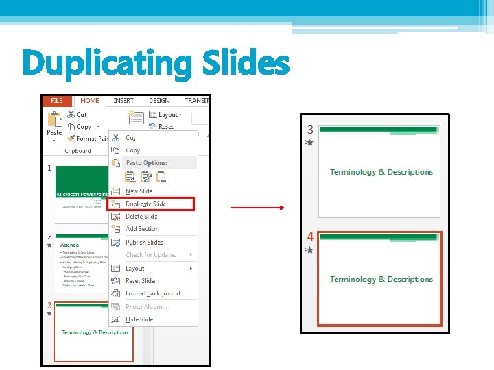 Duplicating Slides 