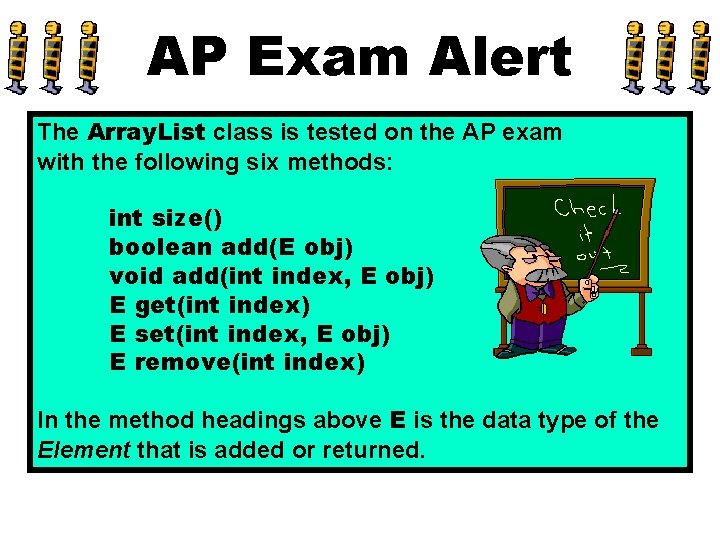 AP Exam Alert The Array. List class is tested on the AP exam with