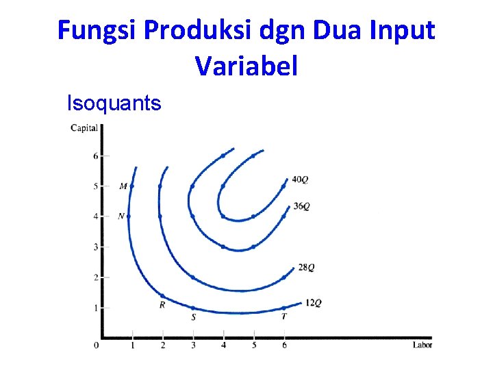 Fungsi Produksi dgn Dua Input Variabel Isoquants 