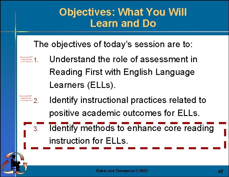 Objectives: What You Will Learn and Do The objectives of today’s session are to: