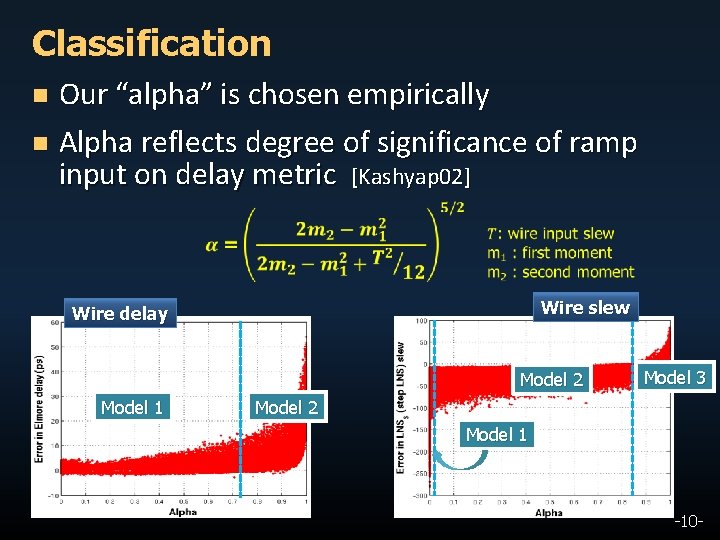 Classification Our “alpha” is chosen empirically n Alpha reflects degree of significance of ramp