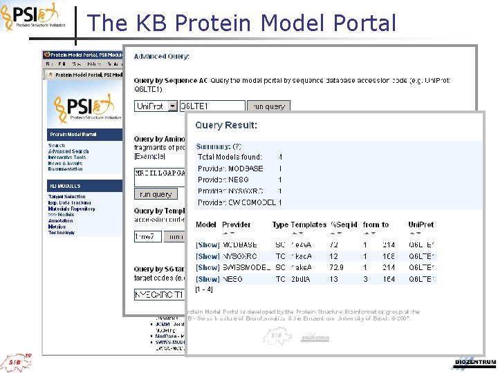 The KB Protein Model Portal 