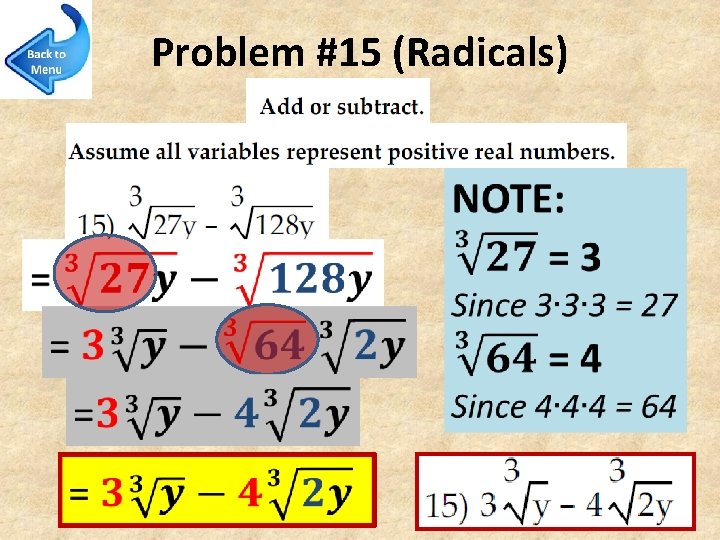 Problem #15 (Radicals) 
