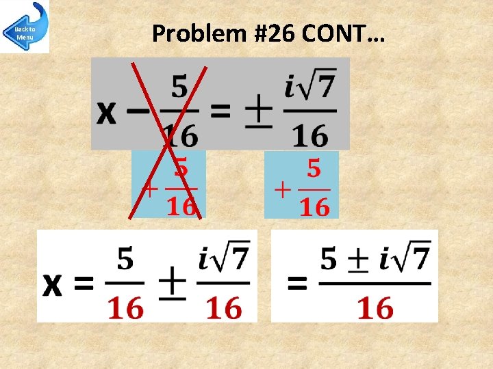 Problem #26 CONT… 