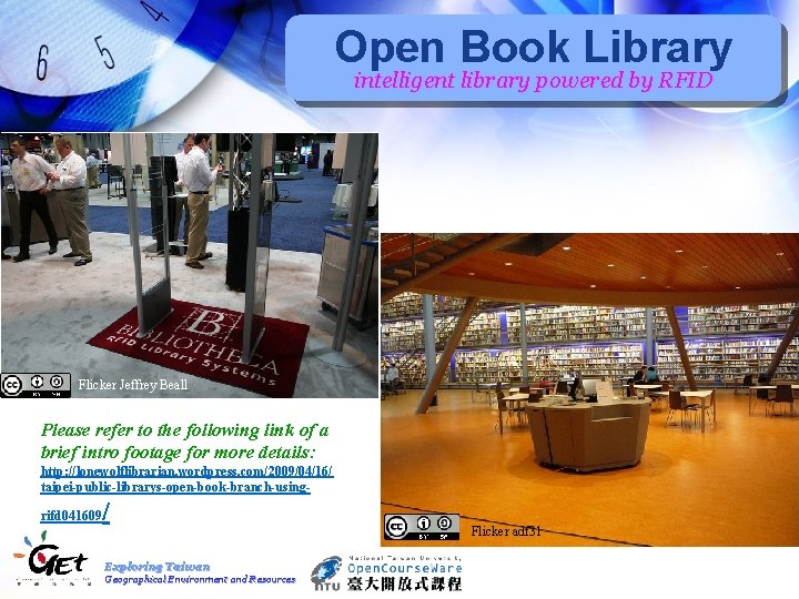 Open Book Library intelligent library powered by RFID Flicker Jeffrey Beall Please refer to