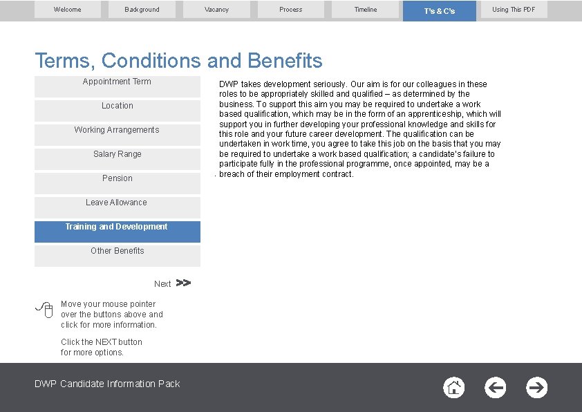 Welcome Background Vacancy Process Timeline T’s & C’s Using This PDF Terms, Conditions and