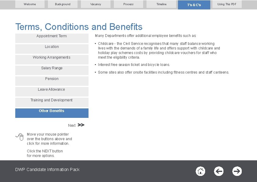 Welcome Background Vacancy Process Timeline T’s & C’s Using This PDF Terms, Conditions and