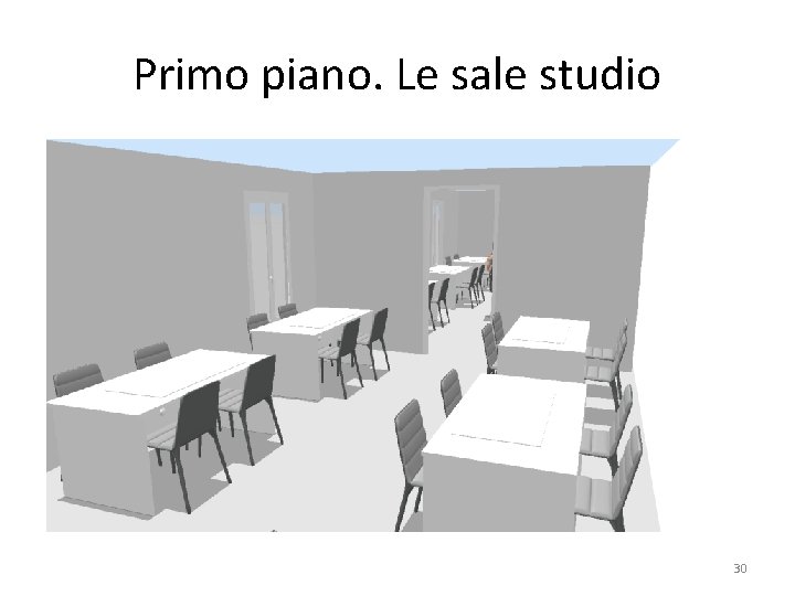 Primo piano. Le sale studio 30 