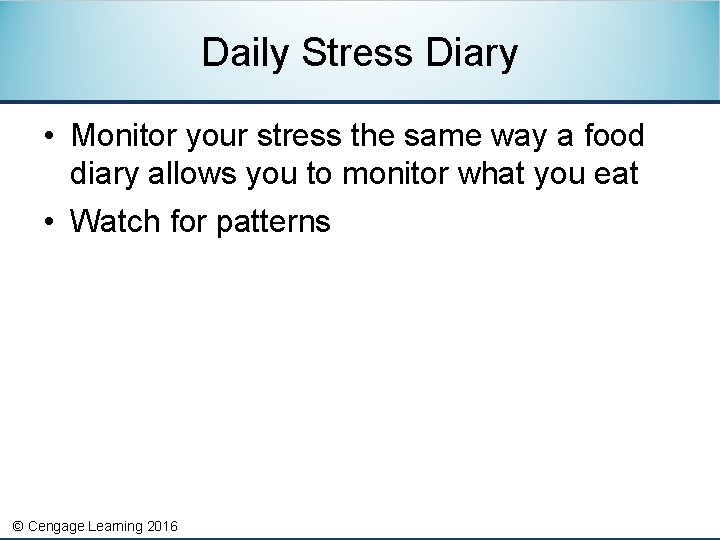 Daily Stress Diary • Monitor your stress the same way a food diary allows
