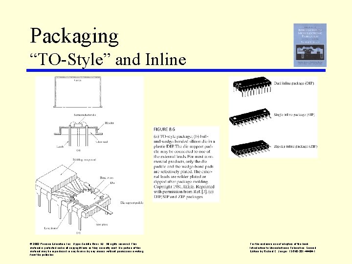 Packaging “TO-Style” and Inline © 2002 Pearson Education, Inc. , Upper Saddle River, NJ.