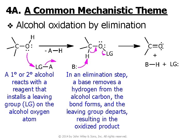 4 A. A Common Mechanistic Theme v Alcohol oxidation by elimination A 1° or