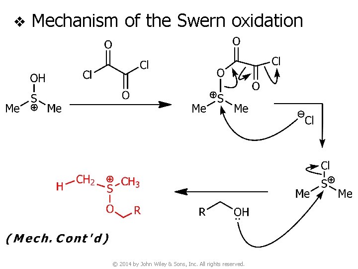 v Mechanism of the Swern oxidation © 2014 by John Wiley & Sons, Inc.