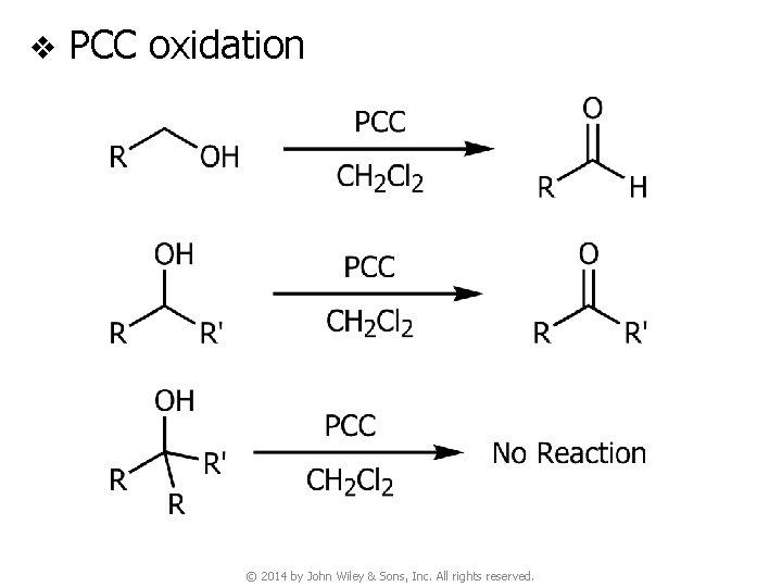 v PCC oxidation © 2014 by John Wiley & Sons, Inc. All rights reserved.