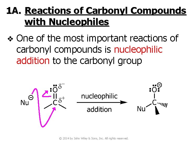 1 A. Reactions of Carbonyl Compounds with Nucleophiles v One of the most important
