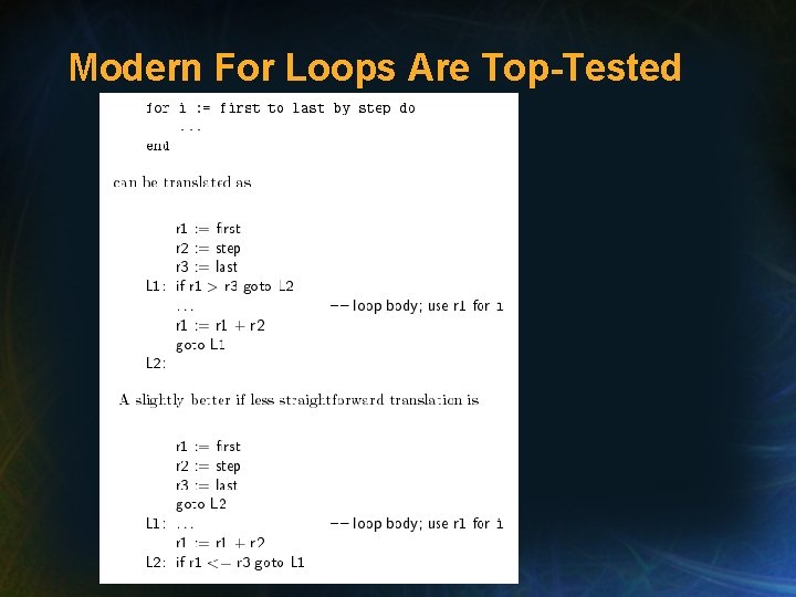 Modern For Loops Are Top-Tested 