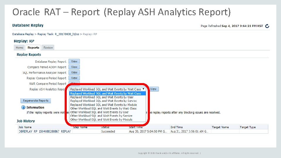 Oracle RAT – Report (Replay ASH Analytics Report) Copyright © 2015 Oracle and/or its