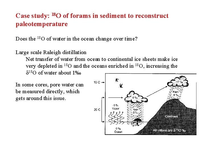 Case study: 18 O of forams in sediment to reconstruct paleotemperature Does the 18