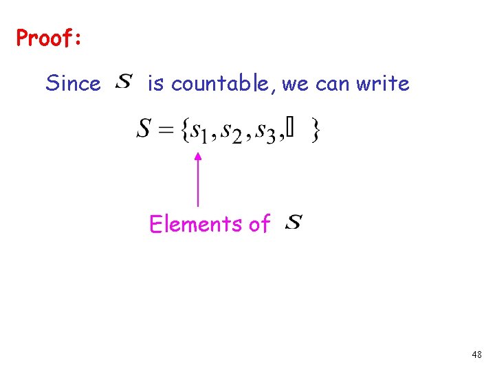 Proof: Since is countable, we can write Elements of 48 