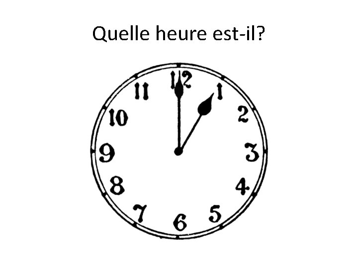 Quelle heure est-il? 