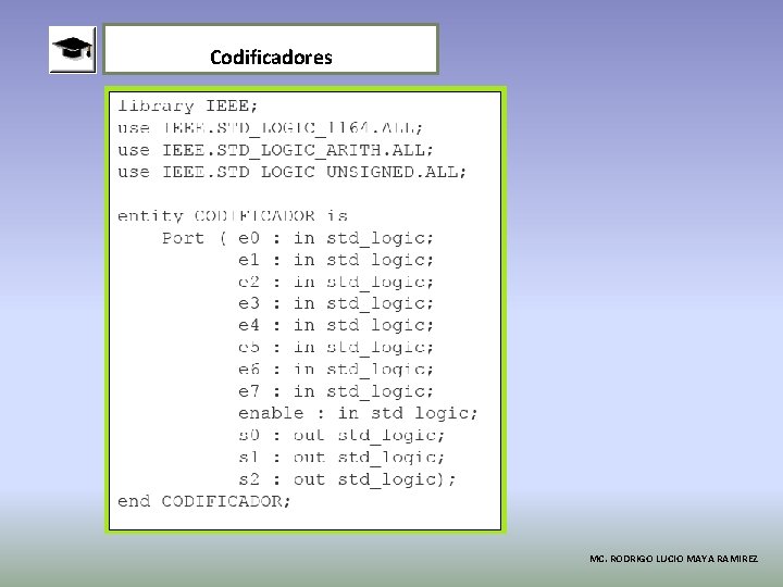 Codificadores MC. RODRIGO LUCIO MAYA RAMIREZ 