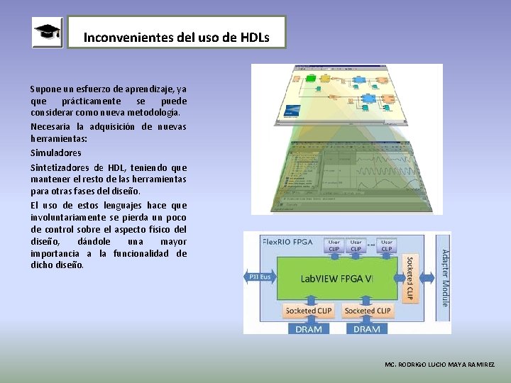 Inconvenientes del uso de HDLs Supone un esfuerzo de aprendizaje, ya que prácticamente se