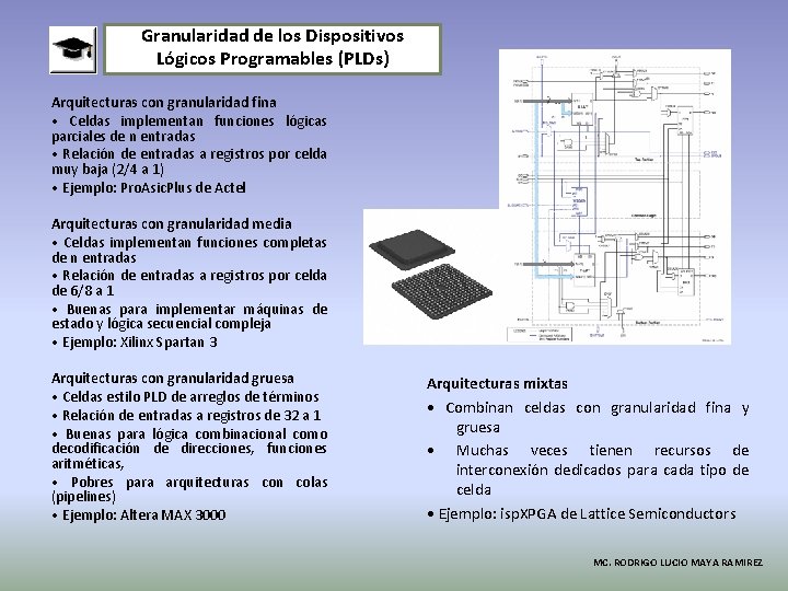 Granularidad de los Dispositivos Lógicos Programables (PLDs) Arquitecturas con granularidad fina • Celdas implementan