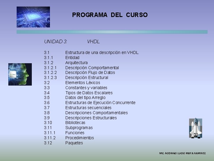 PROGRAMA DEL CURSO UNIDAD 3: 3. 1. 1 3. 1. 2. 2 3. 1.