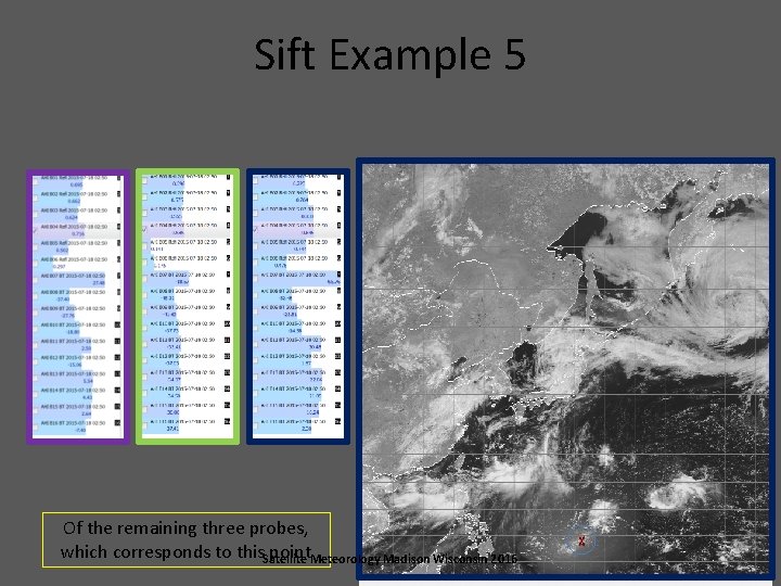 Sift Example 5 Of the remaining three probes, which corresponds to this. Satellite point.