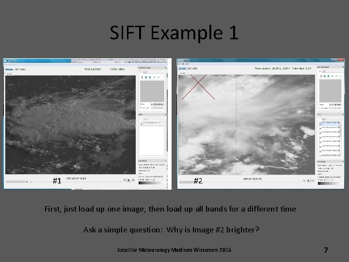 SIFT Example 1 #1 #2 First, just load up one image, then load up